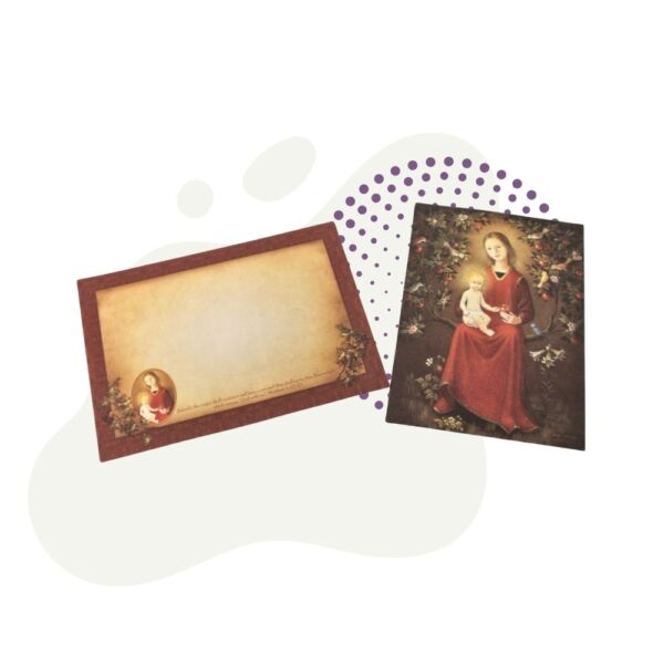 a Boxed Christmas Card featuring a picture of a woman holding a baby.