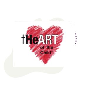 a red HeART of the Child Art Book with the words heart of the child.