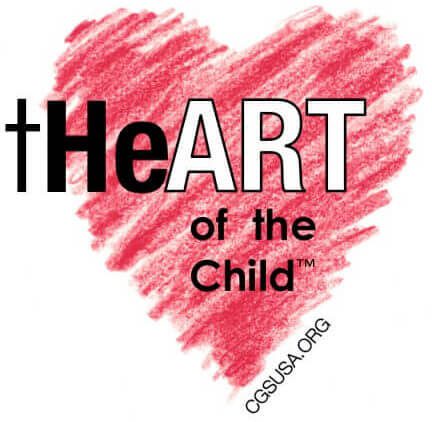 a red heart with the words heart of the child.