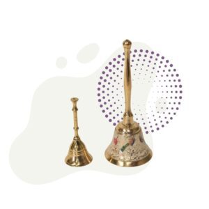 A Large Bell and a candle holder on a white background.