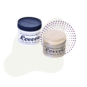 a jar of Coccoina Paste and a container of Coccoina Paste on a white background.