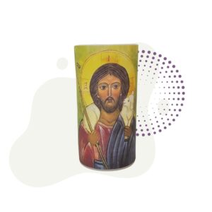 A Good Shepherd Prayer Light with a picture of Jesus on it.