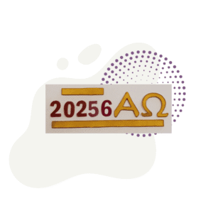 The Paschal Candle Wax Cut Outs feature the number 20256 with Alpha and Omega, accented by gold lines on a white background with purple dots.