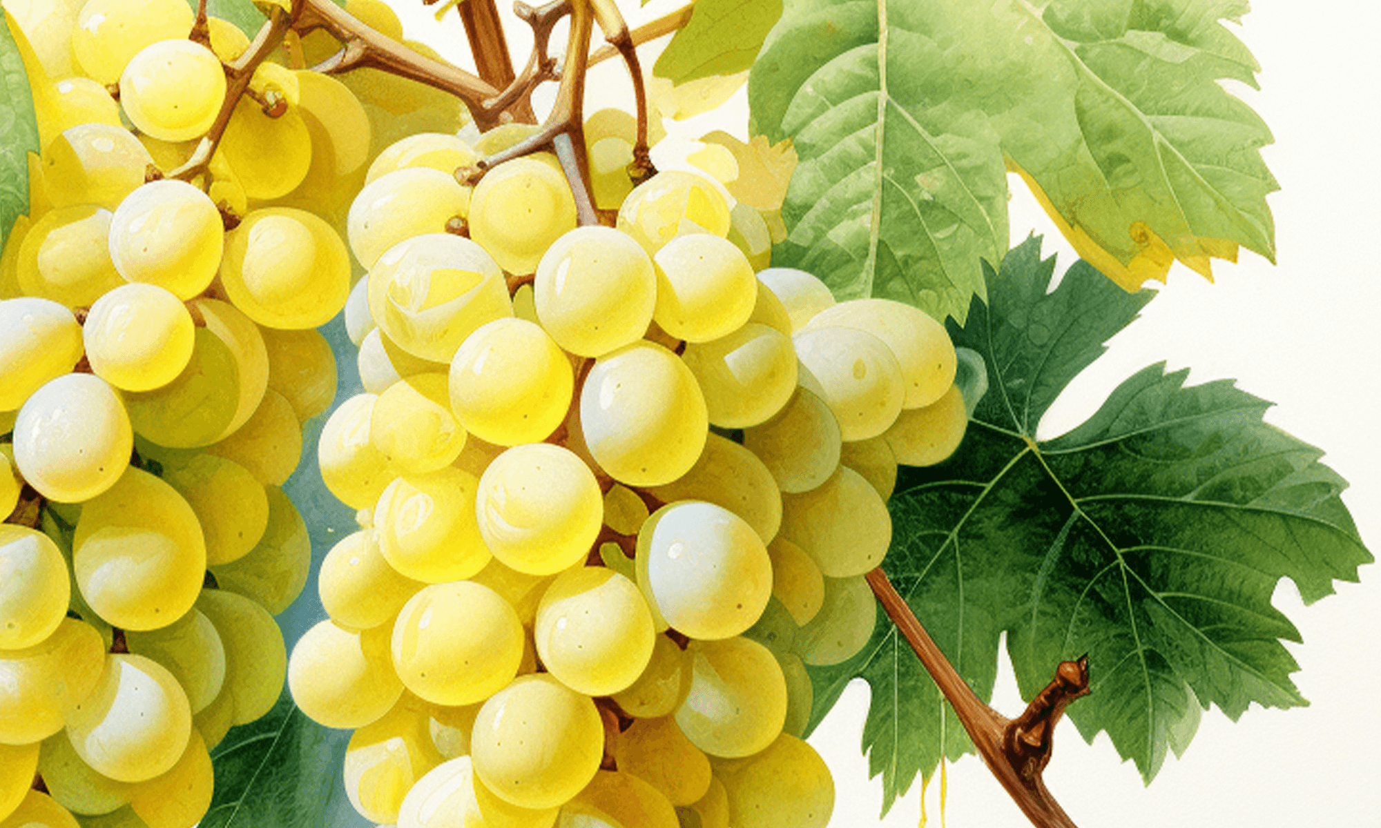 a close up of a bunch of grapes on a vine.