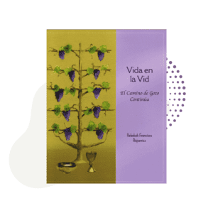 A book with a purple cover and grapes on it.