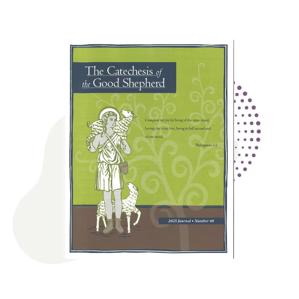 2025 Journal_result Journal cover titled "The Catechesis of the Good Shepherd" featuring an illustration of a shepherd carrying a sheep, with a Bible verse and journal information.